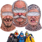 Old Man Ski Mask Funny Realistic Face Balaclava 3D Printed Full Face Winter With Neck Coverage, Novelty Winter Face Cover for Skiing Snowboarding Outdoor Parties and Funny Gifts
