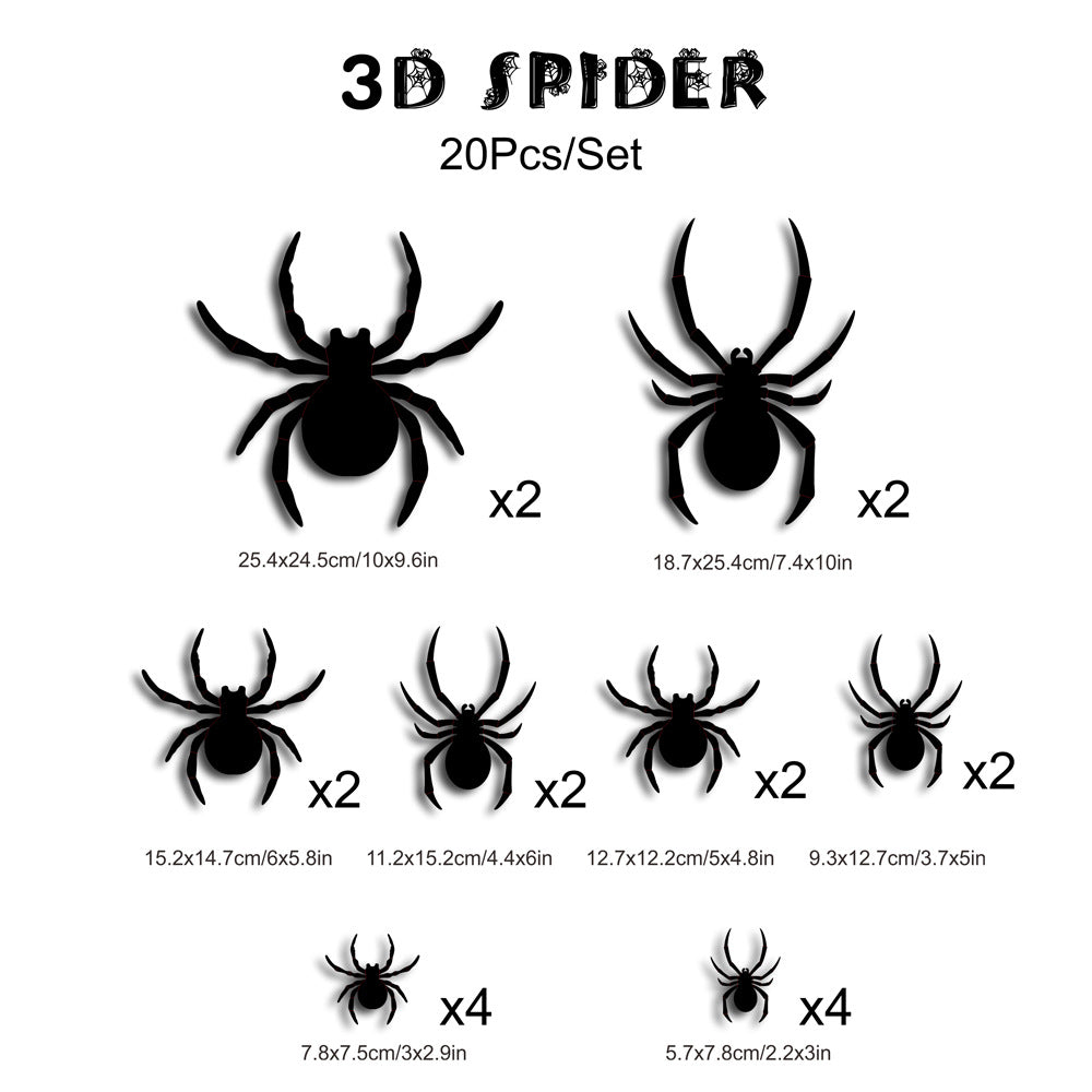 🕷️🦇🎃36-Pack Halloween Bat & Spider Decorations with LED Lights – Indoor Wall Decor for Home, Party & Classroom