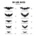 🕷️🦇🎃36-Pack Halloween Bat & Spider Decorations with LED Lights – Indoor Wall Decor for Home, Party & Classroom