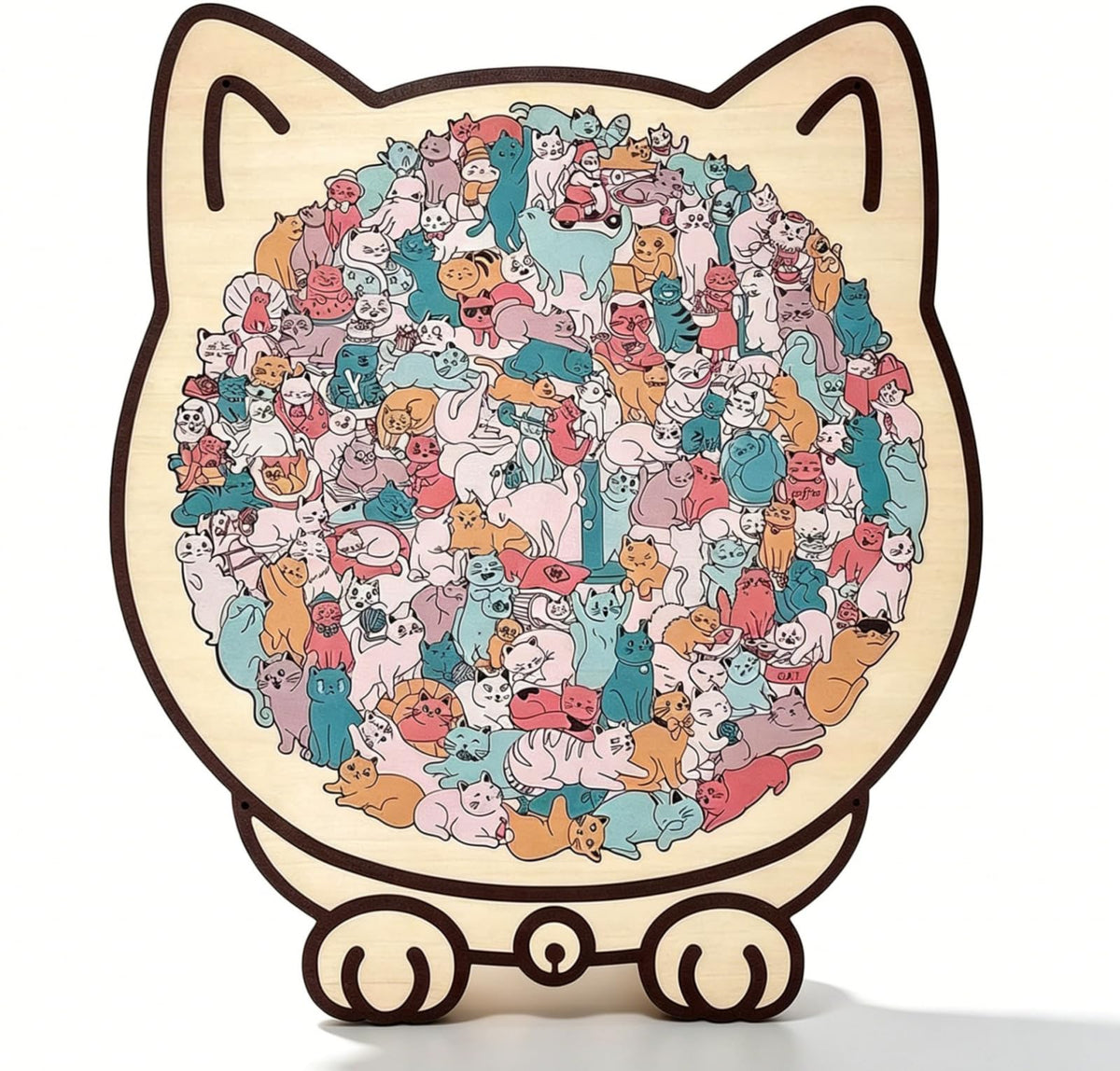 ⚡Limited-time offer⚡Dog Shaped/Cat Shaped Wooden Jigsaw Puzzle, 92-143 Pieces Thick Wood Puzzle with Acrylic Cover & Frame, Colorful Cute Animal Dog Puzzle, Decorative Puzzle Gift for Dog Lovers, Home Wall Decor