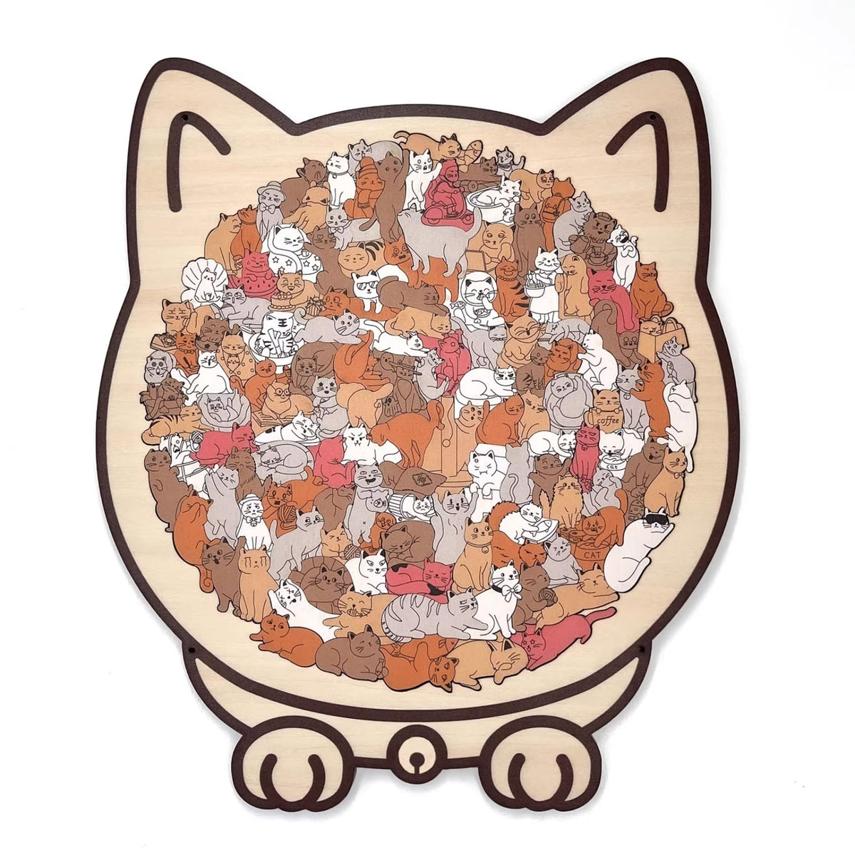 ⚡Limited-time offer⚡Dog Shaped/Cat Shaped Wooden Jigsaw Puzzle, 92-143 Pieces Thick Wood Puzzle with Acrylic Cover & Frame, Colorful Cute Animal Dog Puzzle, Decorative Puzzle Gift for Dog Lovers, Home Wall Decor