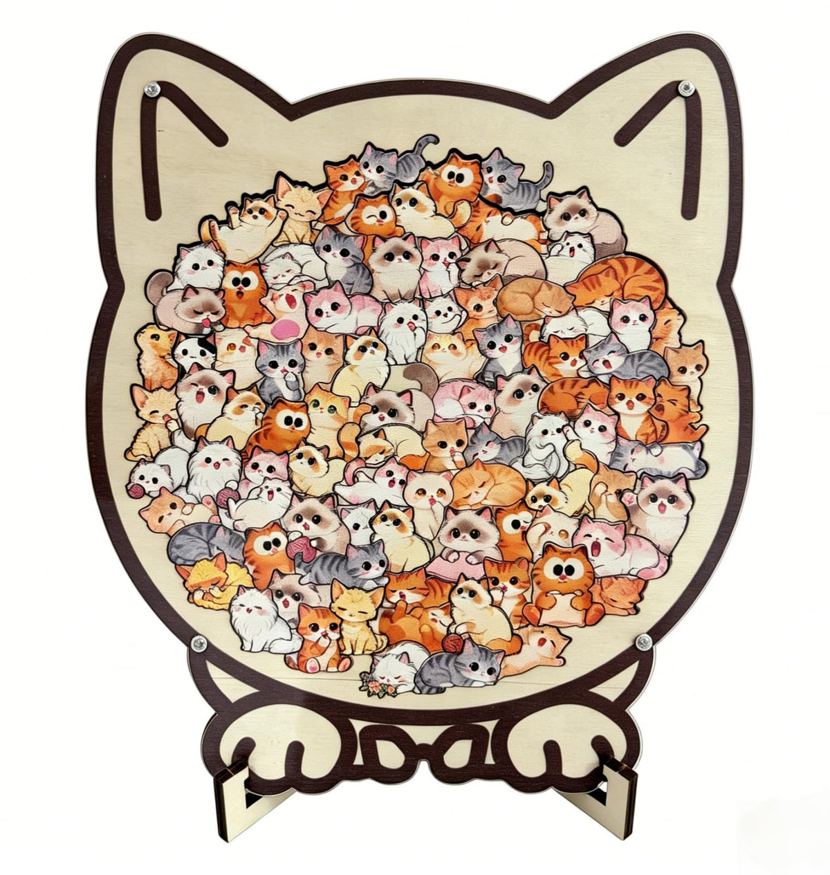 ⚡Limited-time offer⚡Dog Shaped/Cat Shaped Wooden Jigsaw Puzzle, 92-143 Pieces Thick Wood Puzzle with Acrylic Cover & Frame, Colorful Cute Animal Dog Puzzle, Decorative Puzzle Gift for Dog Lovers, Home Wall Decor