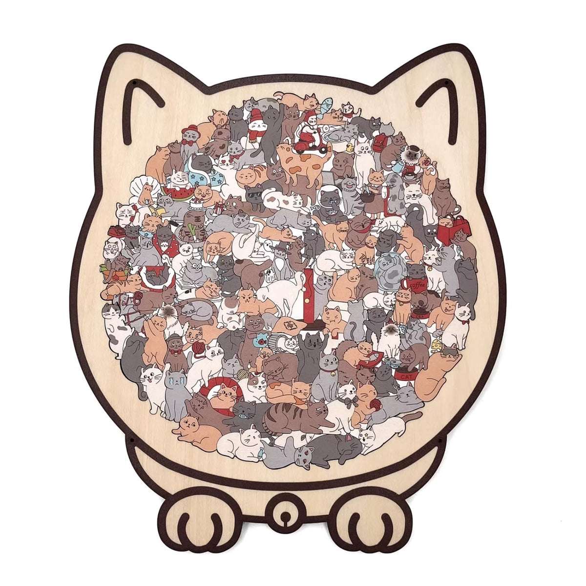 ⚡Limited-time offer⚡Dog Shaped/Cat Shaped Wooden Jigsaw Puzzle, 92-143 Pieces Thick Wood Puzzle with Acrylic Cover & Frame, Colorful Cute Animal Dog Puzzle, Decorative Puzzle Gift for Dog Lovers, Home Wall Decor