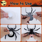 🕷️🦇🎃36-Pack Halloween Bat & Spider Decorations with LED Lights – Indoor Wall Decor for Home, Party & Classroom