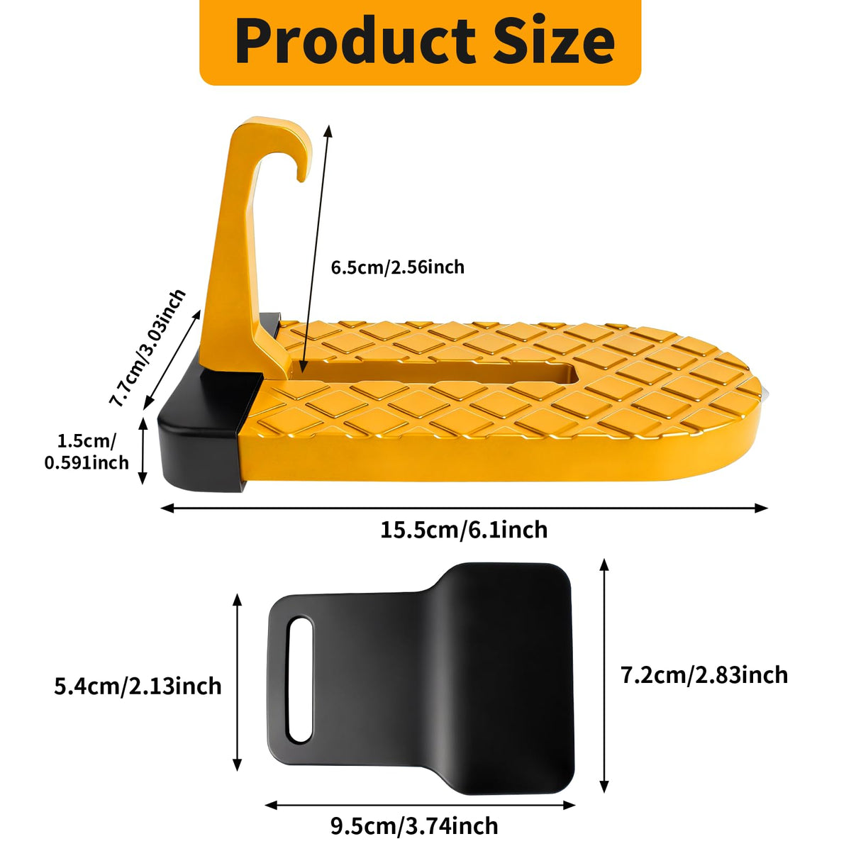 Car Door Step for Car Roof Access,Free Bonus Pressure Relief Pad Included,Foldable Non-Slip Ascent Latch Pedal Rack with Scratch Proof Rubber Pad for Universal Cars SUVs Trucks Vans