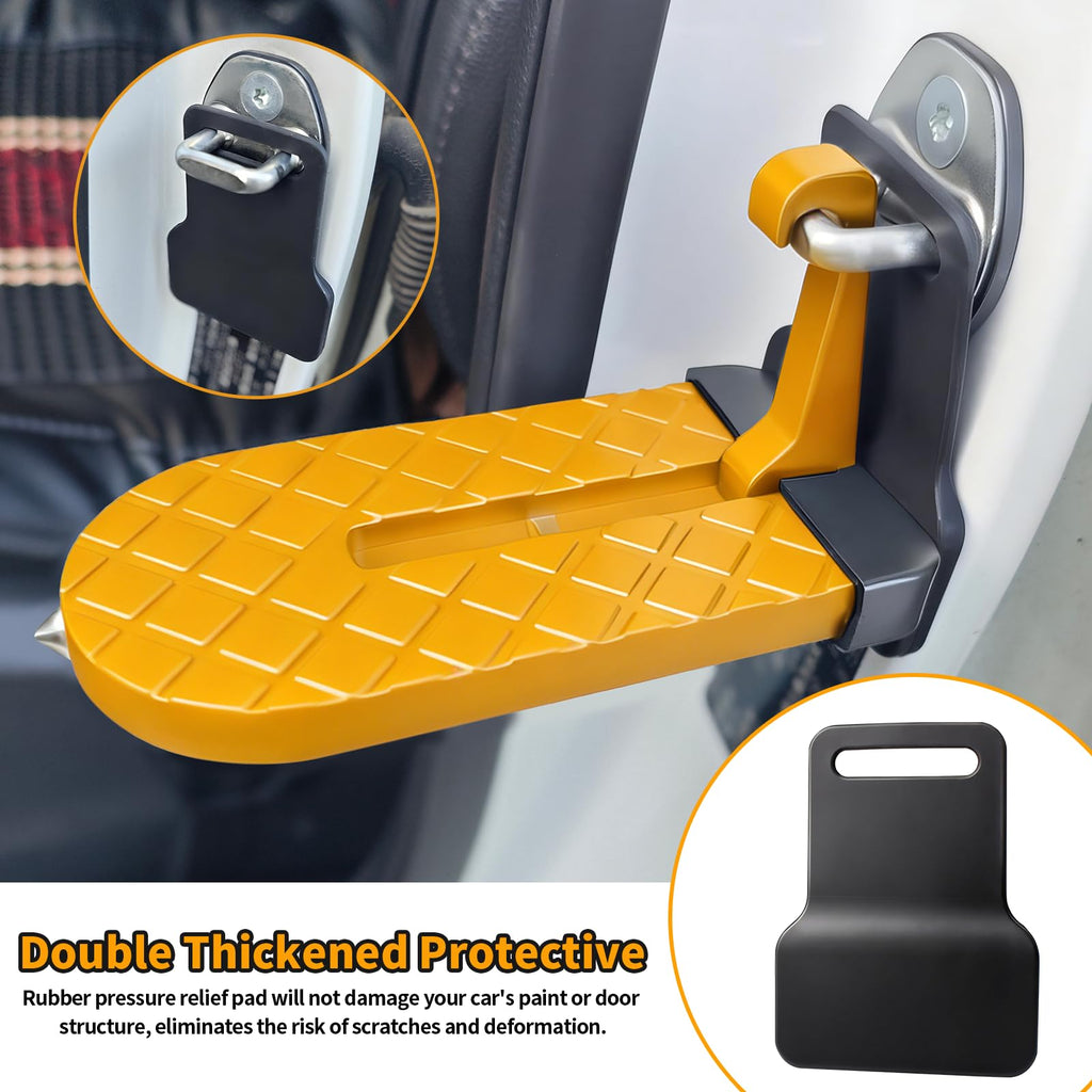 Car Door Step for Car Roof Access,Free Bonus Pressure Relief Pad Included,Foldable Non-Slip Ascent Latch Pedal Rack with Scratch Proof Rubber Pad for Universal Cars SUVs Trucks Vans