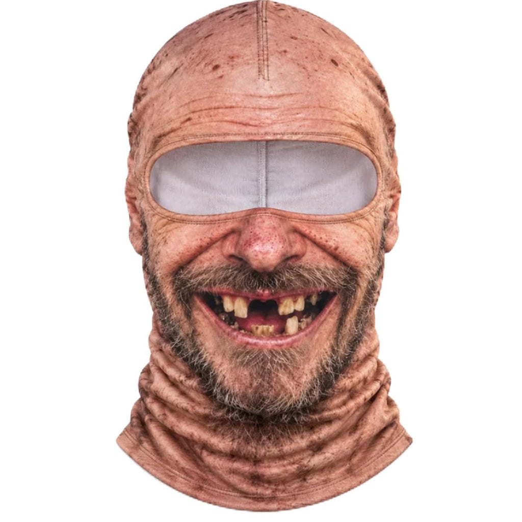 Old Man Ski Mask Funny Realistic Face Balaclava 3D Printed Full Face Winter With Neck Coverage, Novelty Winter Face Cover for Skiing Snowboarding Outdoor Parties and Funny Gifts