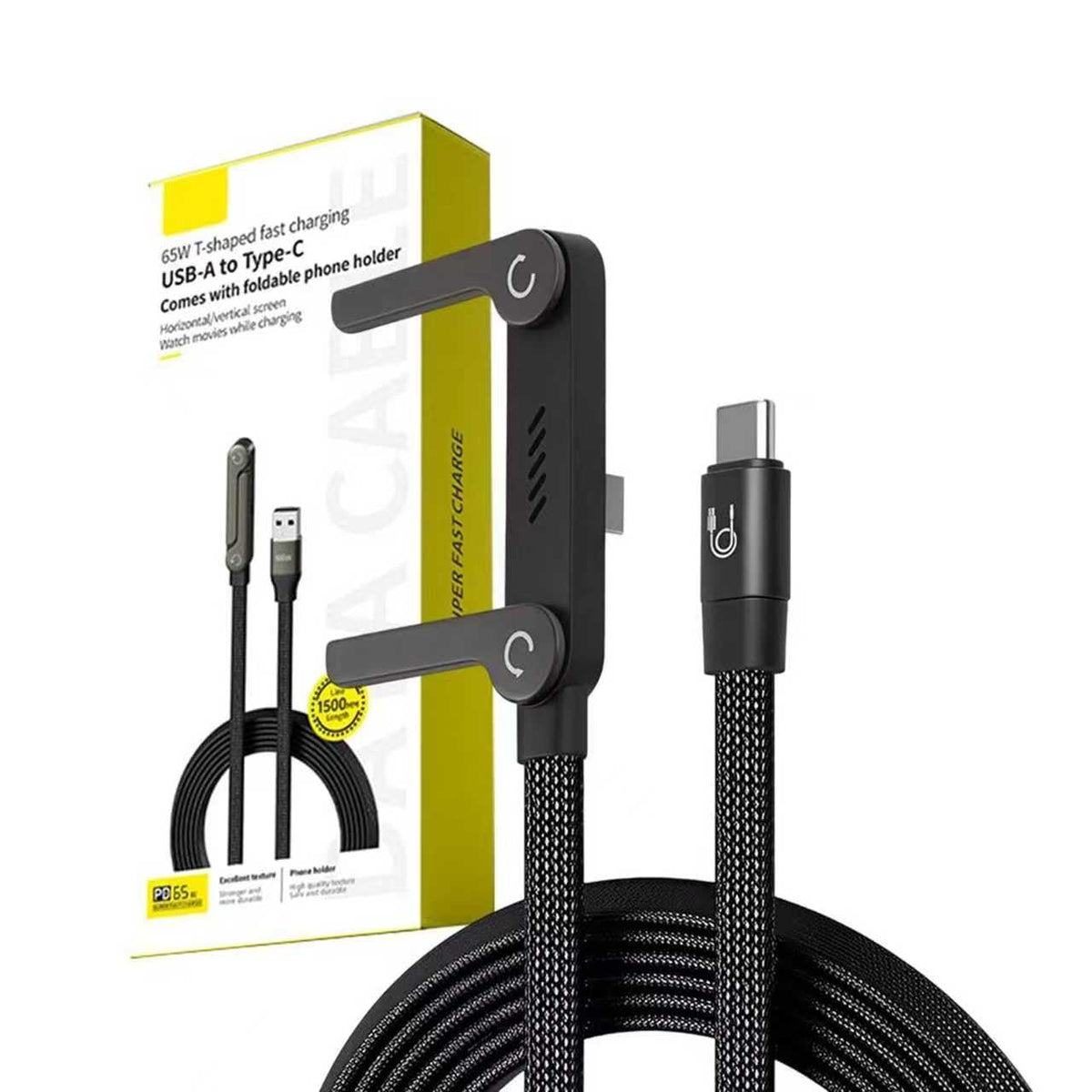 New 240W Charging Cable with Fold‑Out Phone Stand
