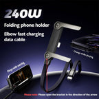 New 240W Charging Cable with Fold‑Out Phone Stand