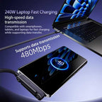 New 240W Charging Cable with Fold‑Out Phone Stand